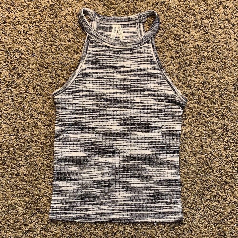 High neck cropped tank